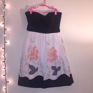 Floral strapless sun dress